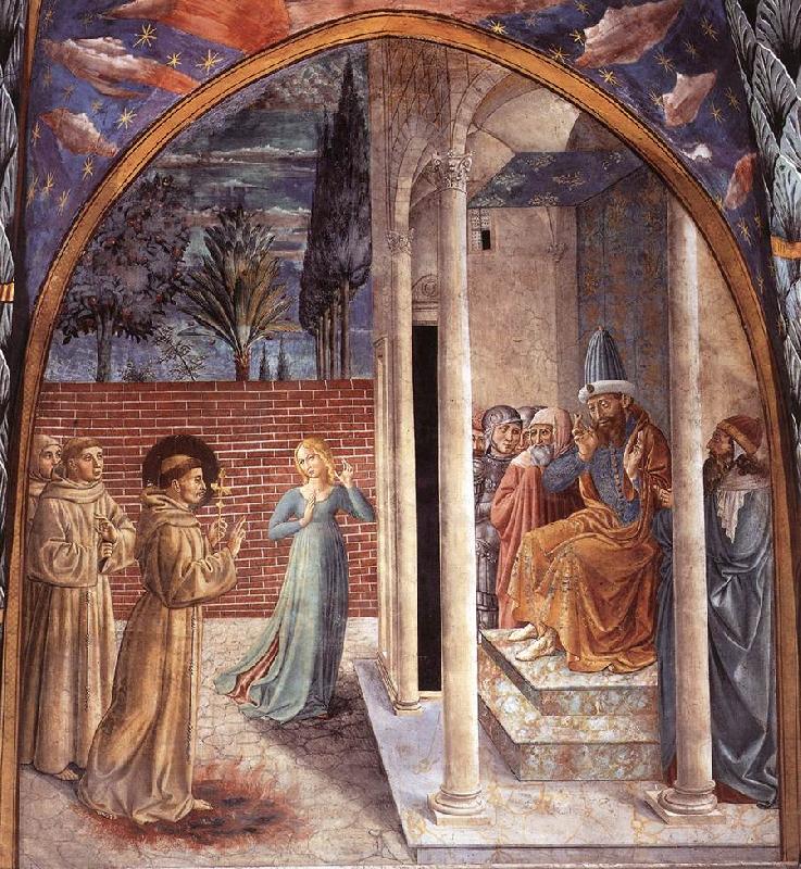 GOZZOLI, Benozzo Scenes from the Life of St Francis (Scene 10, north wall) dry China oil painting art